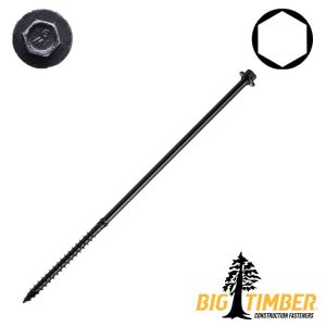 17 x 6 in. Big T Black Log - Lag Screws, 5/16 in. Hex - Qty:25