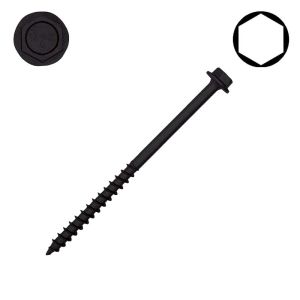 3/8 x 6 in. SPAX Exterior Lag Screws, HCR Coated, Washer Head, Raised Hex Drive - Qty:25