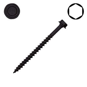 5/16 x 4 SPAX Exterior Lag Screws, HCR Coated, Washer Head, Raised Hex Drive - Qty:50