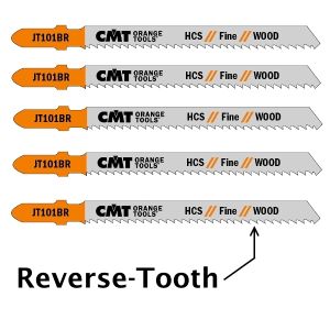 CMT 4 in. x 10 TPI Fine Straight-Cutting Reverse-Tooth Jig Saw Blade for Wood from 1/8 to 1-1/4 in. Thick - 5-pack
