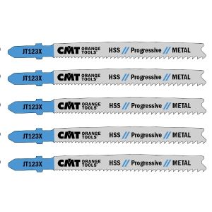 CMT 4 in. x 10-21 TPI Progressive Straight-Cutting Jig Saw Blade for Metals from 1/16 to 3/8 in. Thick - 5-pack