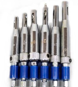 EazyPower 6 pc Set Hinge-Centering Drill Bit set