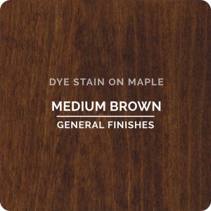 GF Water Based Dye Stains - Medium Brown - On Maple