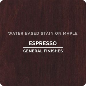 General Finishes Water Based Wood Stains - Espresso on Maple