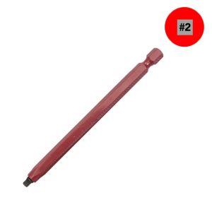 #2 x 4 in. Color Coded Square-Drive Driver Bit - Red - (Buy 10 and Save)