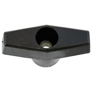 2 in. Dia. T Knob, Thru Hole, 1/4-20 Steel Zinc Locking Insert for Vibration Resistance