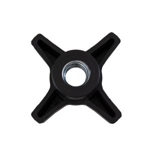 2-1/2 in. Dia. 4 Pron Ga. Knob, Thru Hole, 1/2-13 Free Spinning Steel Zinc Insert