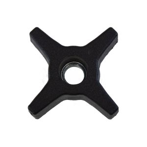 2-1/2 in. Dia. 4 Pron Ga. Knob, Thru Hole, 1/2-13 Free Spinning Steel Zinc Insert