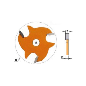 CMT 3-Flute Slot Cutter Without Arbor and Bearing - 1/4 in. Slot