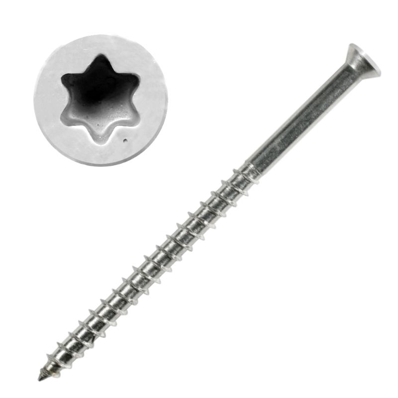 Jake Sales White Bronze Star Trim Head Wood Screws – Torx Drive – Buy By The Pound (1lb, 5lb, Bulk)