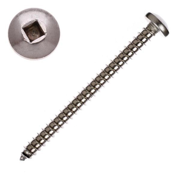 Vis Tôle Tête Ovale Acier Inox 18-8 #8x1-1/2" - Lot De 250, Entraînement Carré