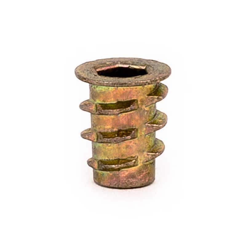 8-32x10 mm Flanged Threaded Insert Soft Wood, Zinc-Qty:2