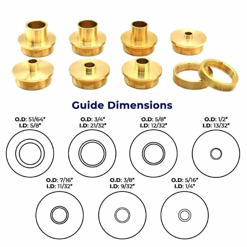 Triton TGA250 Router Accessory Template Guide Kit – 8 Brass Guide Bushes & Steel Plates – Porter Cable Adapter Included