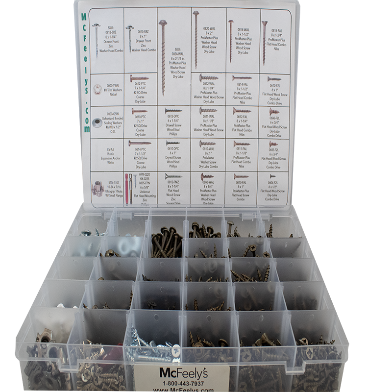 McFeelys Furniture Closet Screw Assortment - with Case