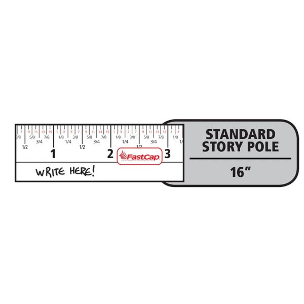 Mètre Ruban FastCap ProCarpenter 4,8m - Métrique/Métrique Inversé Dos Plat - Clip Ceinture