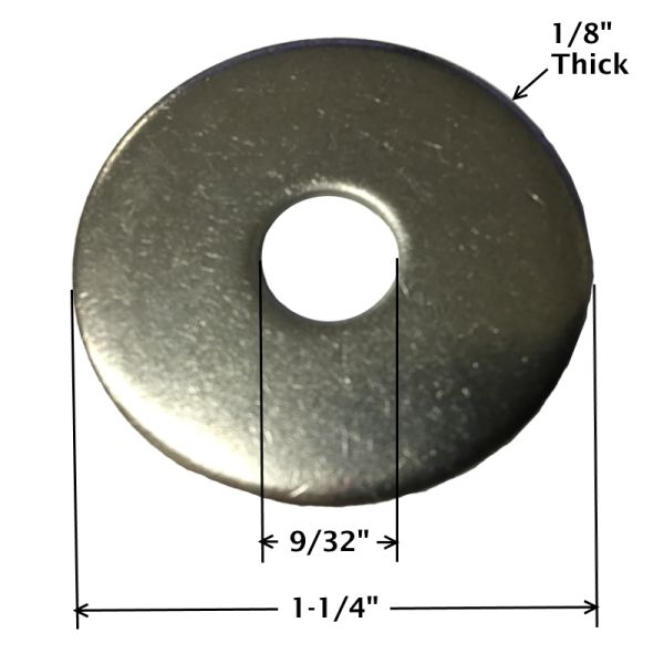 1/4 x 1 304 Stainless Steel Fender Washers, 25 Qty (BCP562