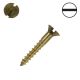 3 X 5/8 in. Wood Screws, Flat-Head, Solid Brass, Slotted-Drive
