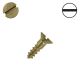 4 x 3/8 in. Wood Screws, Flat-Head, Solid Brass, Slotted-Drive - Qty:100