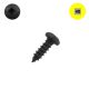 4 x 3/8 in. Wood Screws, Pan Head, Black, Square Drive - Qty:1000