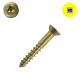 4 x 3/4 in. Brass Hardware Screws, Solid Brass, Flat Head, Square Drive - Qty:100