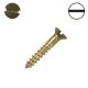 5 x 3/4 in. Wood Screws, Flat-Head, Solid Brass, Slotted-Drive - Qty:10