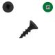 6 x 1/2 Flat-Head Wood Screws, Black, Square Drive - Qty:1000