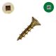 6 x 3/4 in. Flat Head Wood Screw, Y Zinc, Square Drive - Small Image