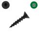 6 x 3/4 Flat-Head Wood Screws, Black, Square Drive - Qty:100