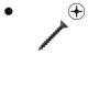 6 x 1 Flat-Head Wood Screws, Black, Phillips Drive - Qty:100