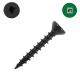 6 x 1 Flat-Head Wood Screws, Black, Combo Drive - Qty:1000