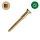 6 x 1-1/4 in. Brass Hardware Screws, Solid Brass, Flat Head, Square Drive - Qty:1000