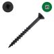 6 x 1-1/2 Flat-Head Wood Screws, Black, Square Drive - Qty:100