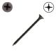 6 x 2 in. Drywall Screws, Fine Threaded, Unplated Steel, Flat Head, Phillips Drive - Qty:3500