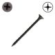6 x 2-1/4 in. Drywall Screws, Fine Threaded, Unplated Steel, Flat Head, Phillips Drive - Qty:100