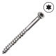 7 x 2-1/4 in. Trim Head Wood Screw, 305 Stainless, Star drive