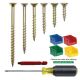 #8 Yellow-Zinc Plated, Flat-Head, Square-Drive Screw  Assortment with Bins
