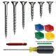 #10 Clear Zinc, Flat-Head, Square-Drive Screw  Assortment with Bins