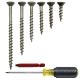 #8 Unplated Dry Lube, Flat-Head, Square-Drive Screw Assortment