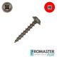8 x 1-1/8 ProMaster Wood Screws, Unplated Steel, Round Washer Head, Combo Drive - QTY:6000