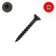 8 x 1-1/4 in. Wood Screws, Flat Head, Black, Square Drive - Qty:100