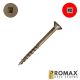 8 x 1-5/8 in. ProMax Wood Deck Screws, Unplated Steel, Flat Head, Square Drive - Qty:1000