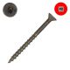 8 x 2 in. Wood Screws, Dry Lube Unplated Steel, Flat Head, Square Drive - Qty:3500