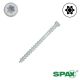 8 x 2 SPAX  Double Thread HCR White Cylindrical Trim Head -100/Bx