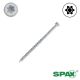 8 x 2-1/2 SPAX Partial Thread White Cylindrical Trim Head - 100/Bx