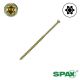 8 x 3-1/8 in. SPAX Trim Head Double Thread, HCR Yellow, T-Star Plus - Qty:100