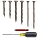 #10 Unplated Dry Lube, Flat-Head, Square-Drive Screw Assortment