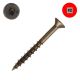 10 x 1-3/4 in. Wood Screws, Unplated Steel, Flat Head, Square Drive - Qty:100