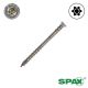 10 x 2-1/2 in. SPAX Flat Head Double ThreadLok, 304 SS, T-Star Plus, Nibs - 1 Lb.