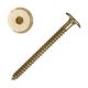 7mm x 70mm JCBW Screws, Brass Plated Steel, Shiny Finish, Hex Drive - QTY:25 - Clearance