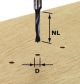 Festool 491065 Dowel Drill Router Bit, HW 3x16mm - Spear Point
